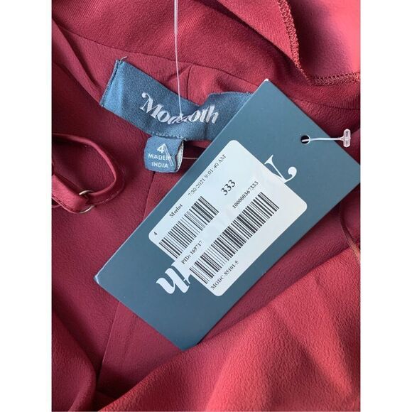 ModCloth Embrace Elegance Satin Maxi Dress In Merlot Size 4 - Picture 9 of 12